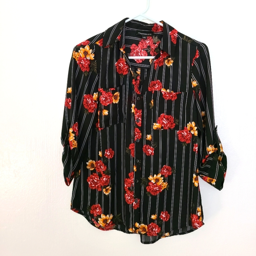 Fortune + Ivy floral print blouse
